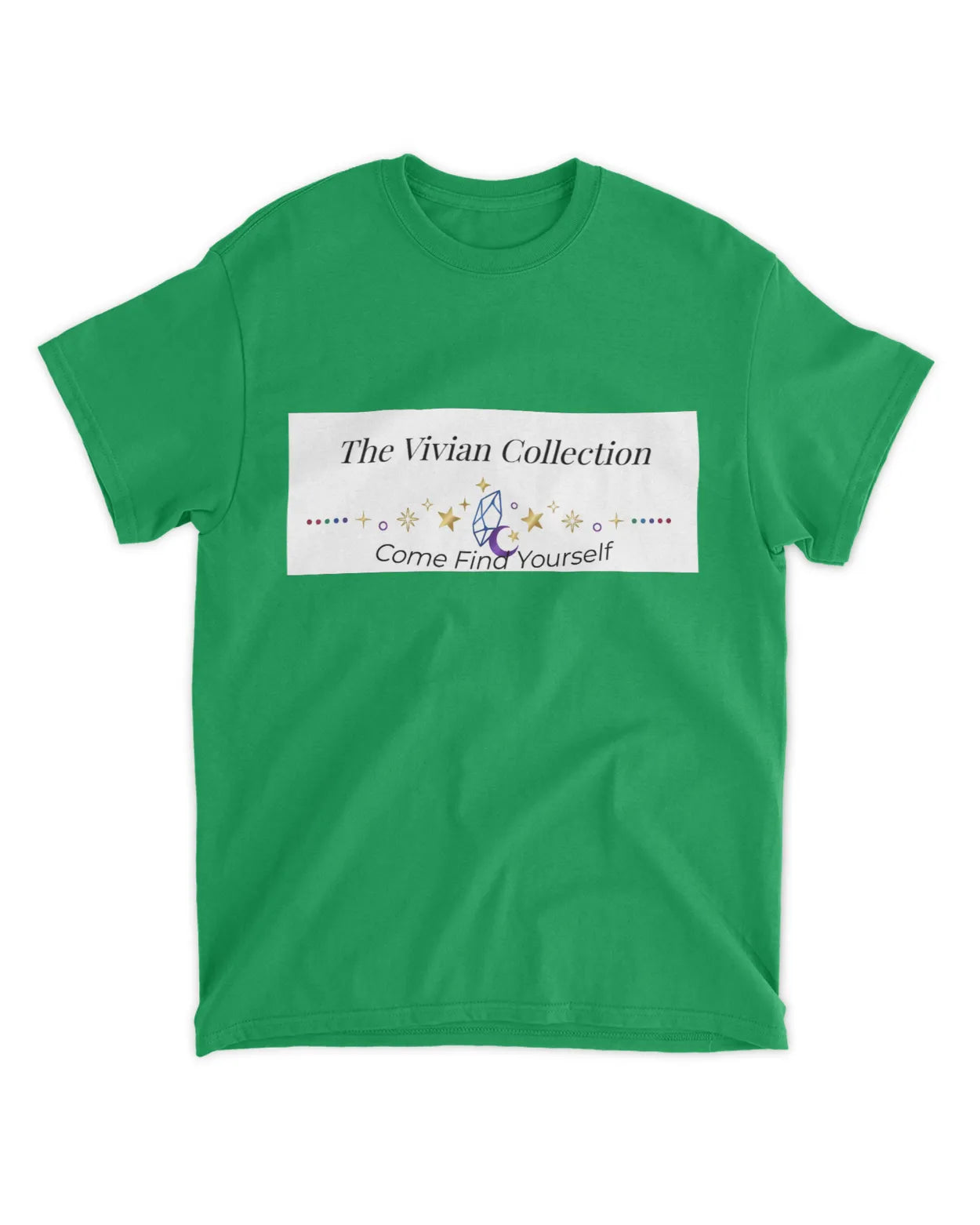 Navy blue t-shirt with 'The Vivian Collection' logo on a white background